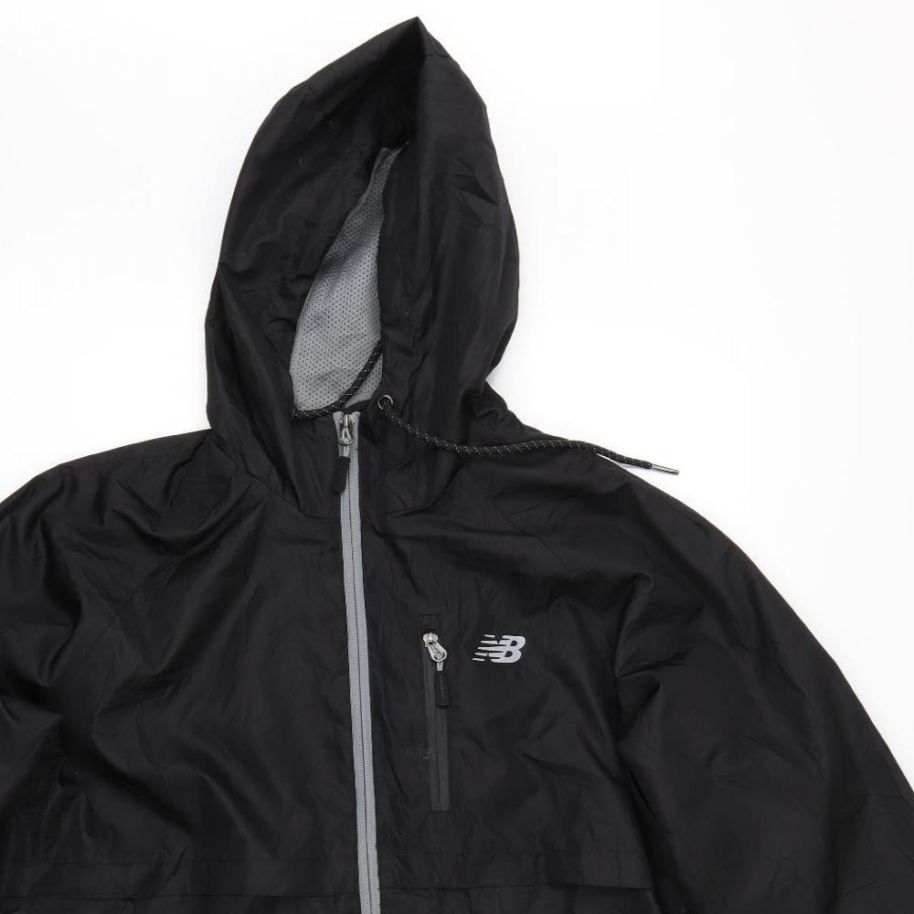 New Balance Mens Black   Rain Coat Coat Size S