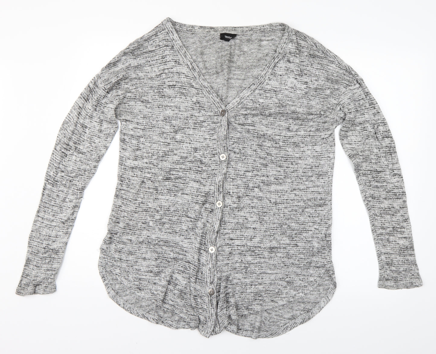 Preworn Womens Grey Striped  Cardigan Jumper Size M