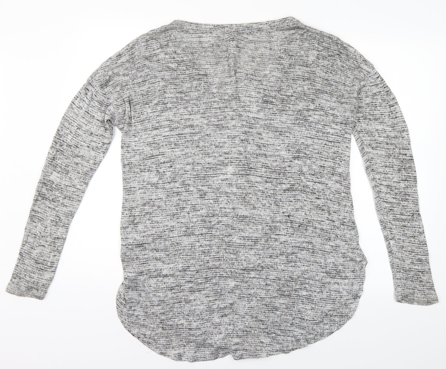 Preworn Womens Grey Striped  Cardigan Jumper Size M