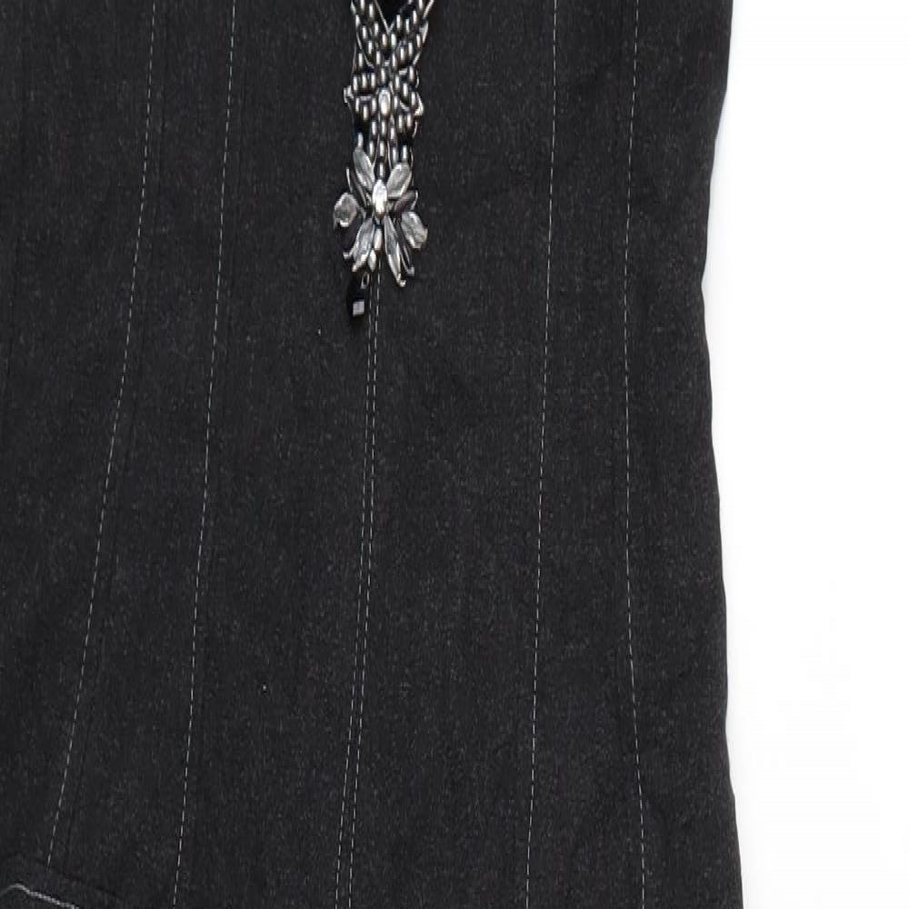 kino milano Womens Black   Pinafore/Dungaree Dress  Size S