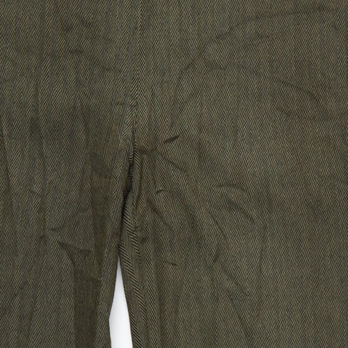 Patra Womens Green Herringbone  Trousers  Size L L28 in