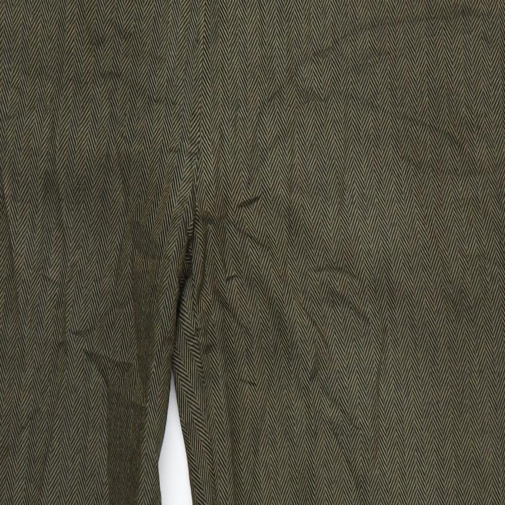 Patra Womens Green Herringbone  Trousers  Size L L28 in