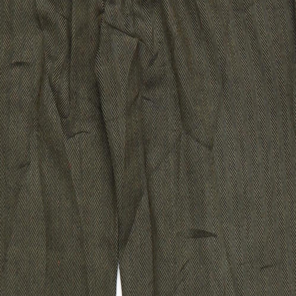 Patra Womens Green Herringbone  Trousers  Size L L28 in
