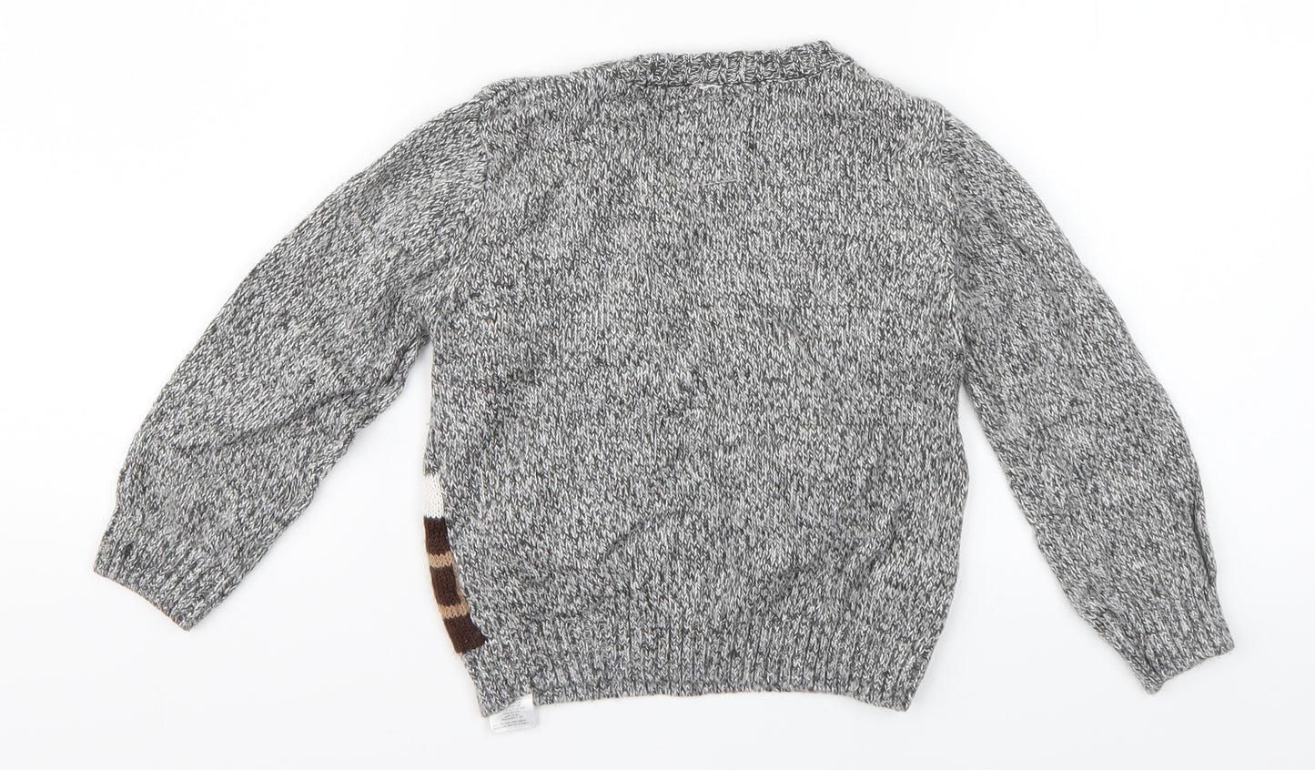 F&F Boys Grey   Pullover Jumper Size 3-4 Years  - Christmas xmas santa chimney