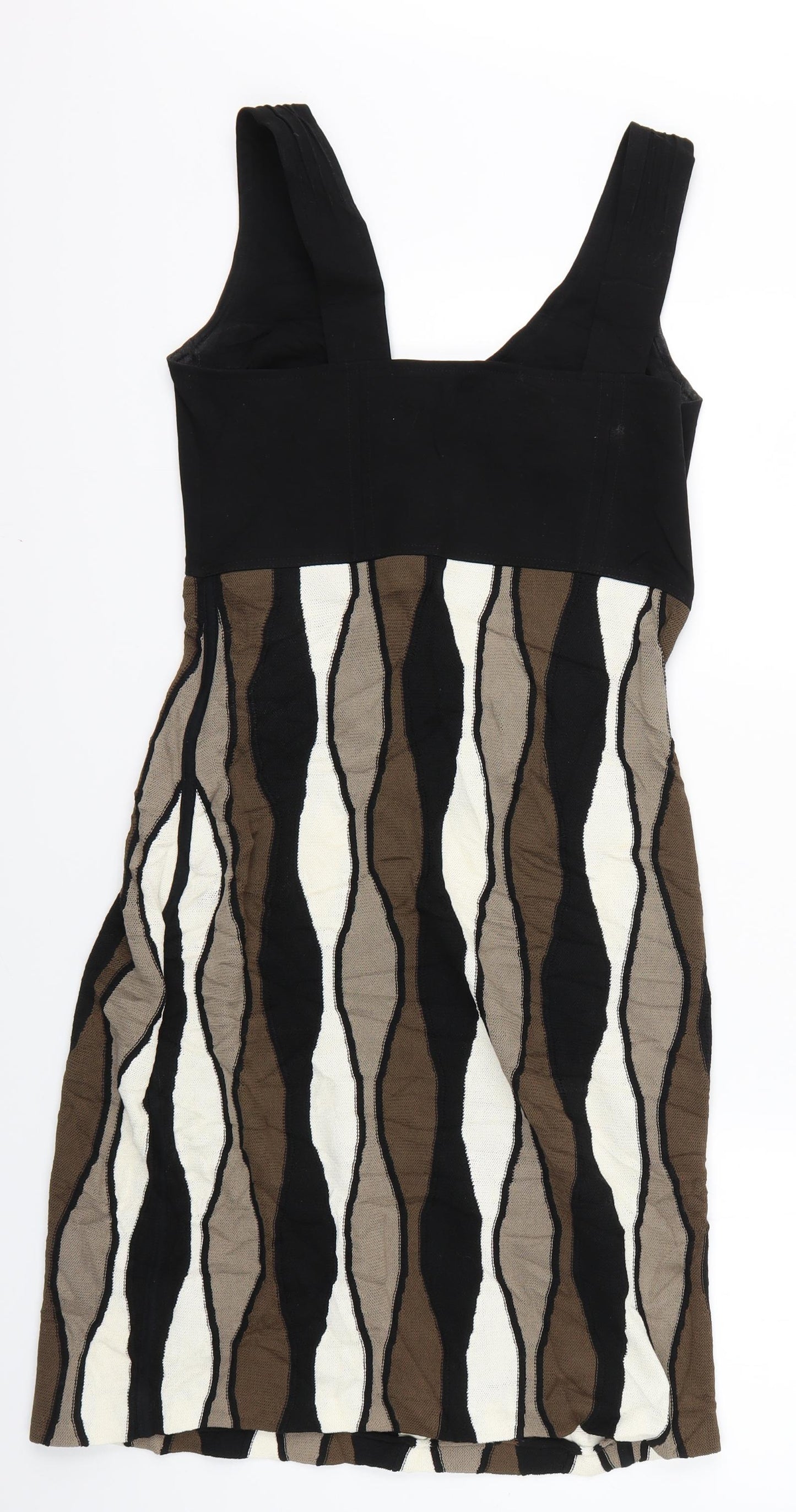 Marc Cain Womens Brown Striped  A-Line  Size 12