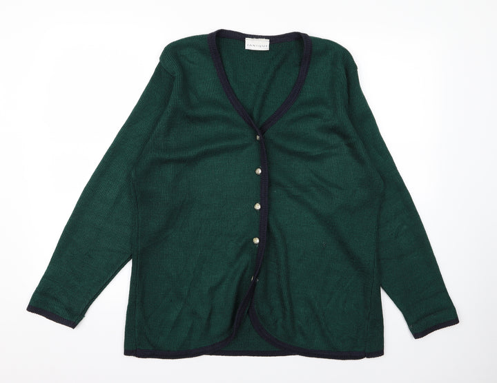 janique Womens Green Jacket Size L