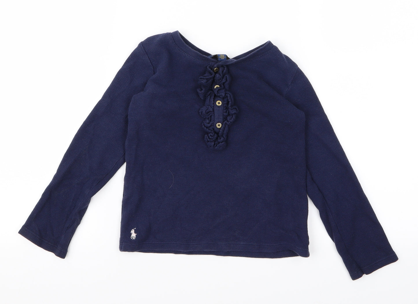 Ralph Lauren Girls Blue  Rayon Pullover Jumper Size 6 Years
