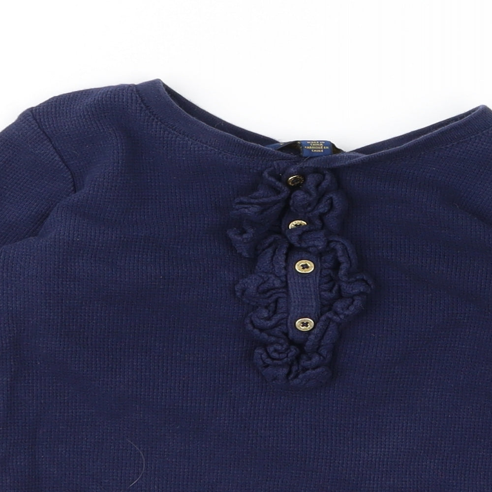 Ralph Lauren Girls Blue  Rayon Pullover Jumper Size 6 Years