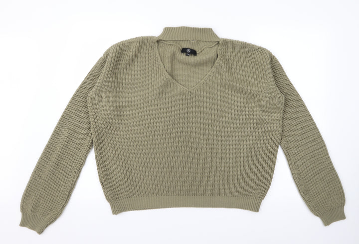 Missguided Womens Green   Pullover Jumper Size S