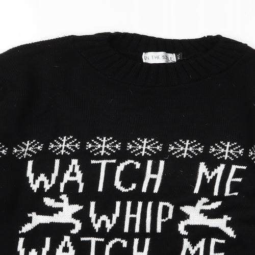 In the Style Womens Black   Pullover Jumper Size M