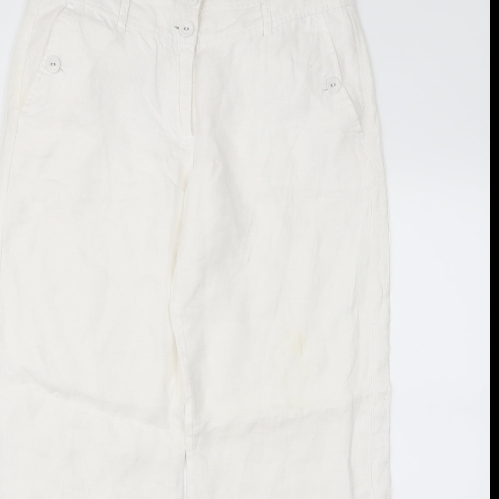 Monsoon Womens White   Trousers  Size 10 L26 in
