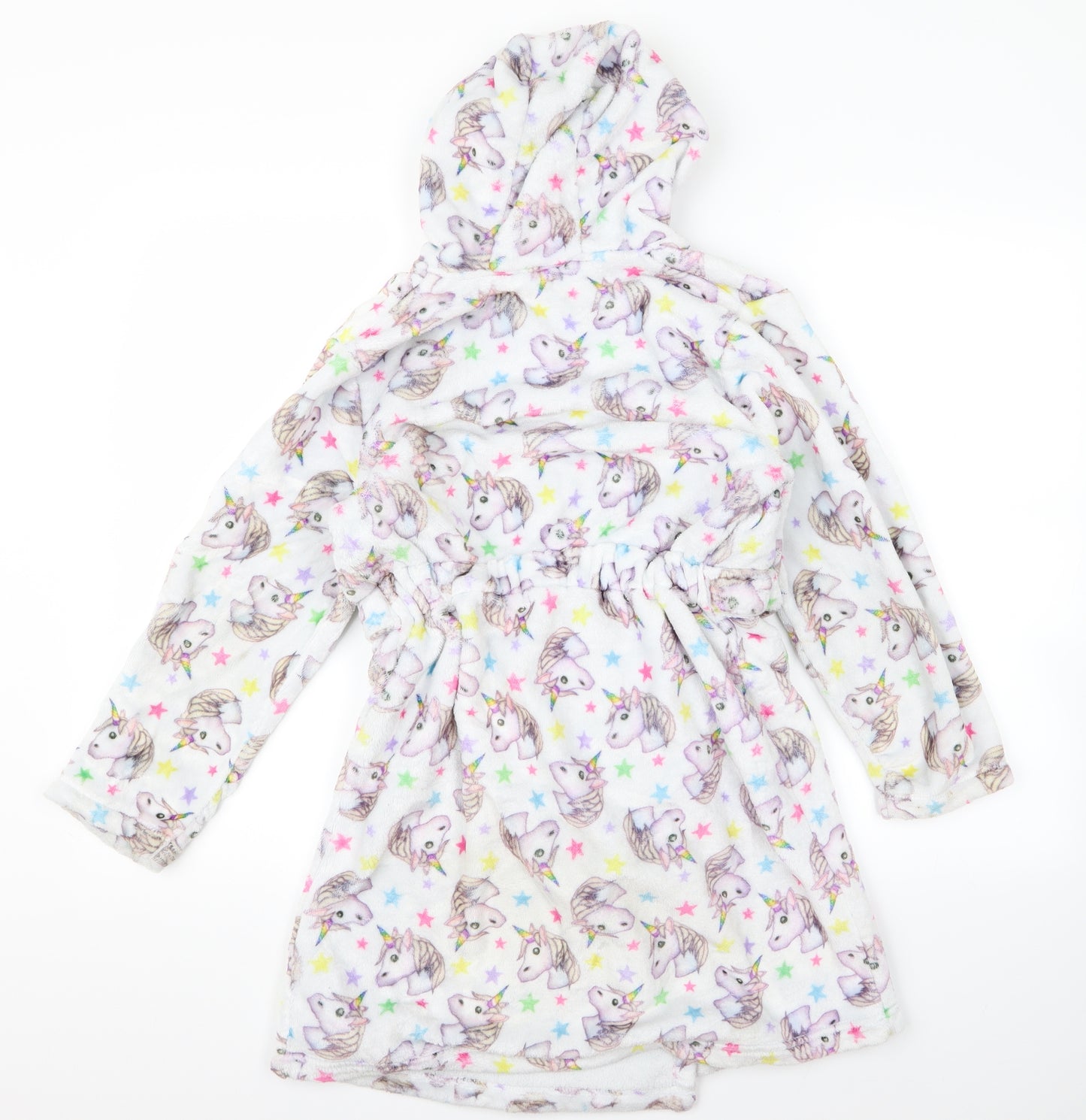 Emoji Girls Grey Animal Print  Top Robe Size M  - Unicorn