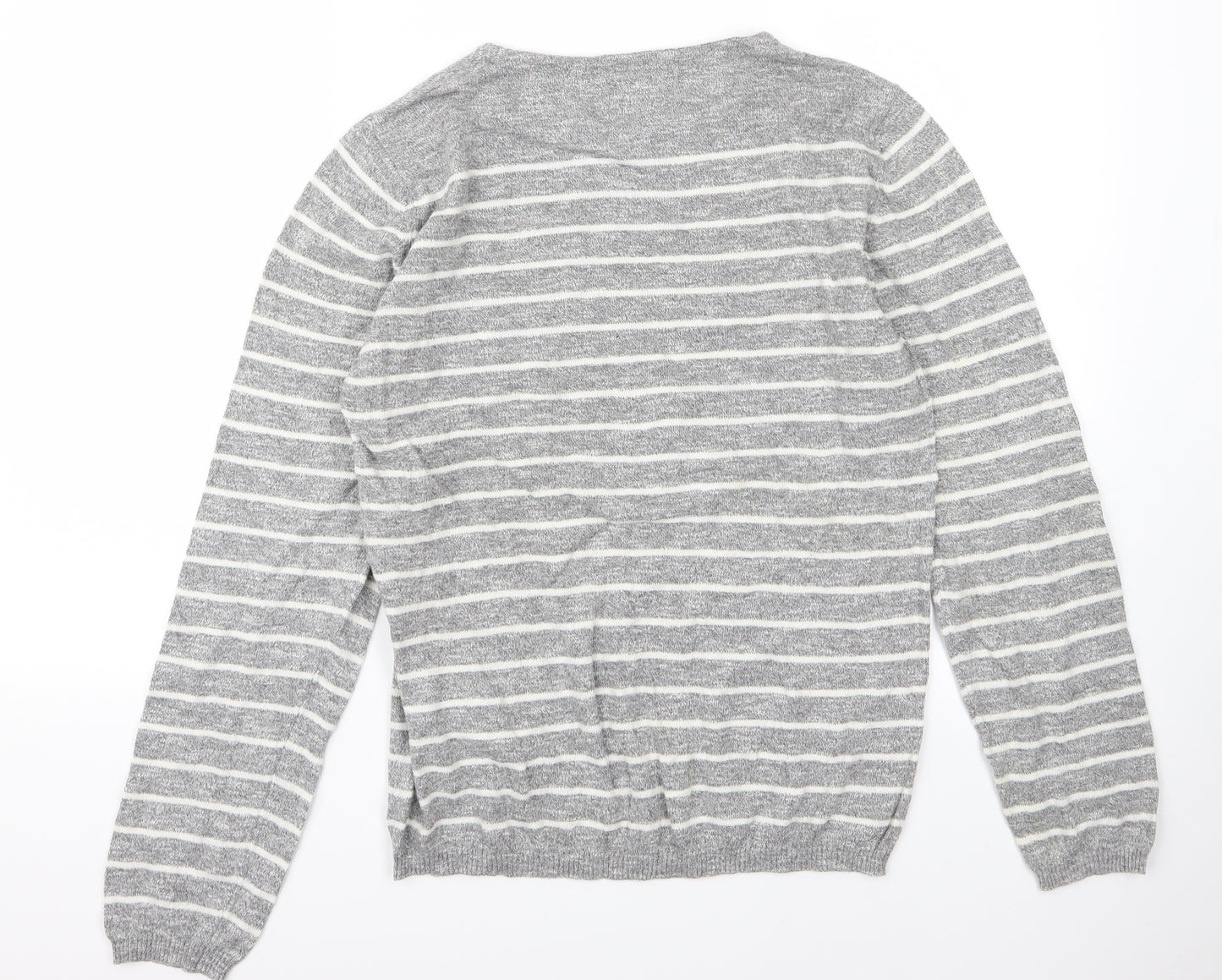 Zara Womens Grey Striped  Pullover Jumper Size M