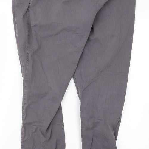 m&s Womens Grey Geometric  Trousers  Size 14 L20 in