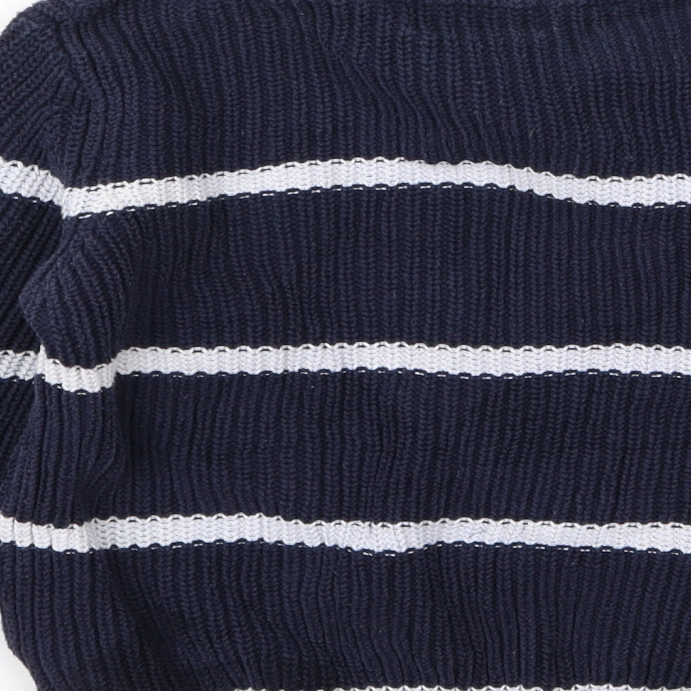 m&s Boys Blue Striped  Pullover Jumper Size 10 Years