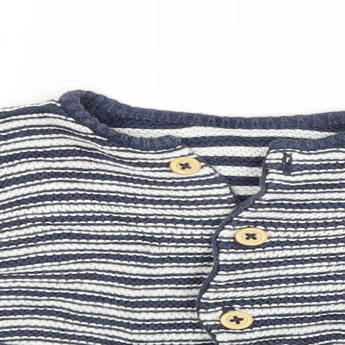 M&S Baby Blue Striped  Cardigan Jumper Size 9-12 Months