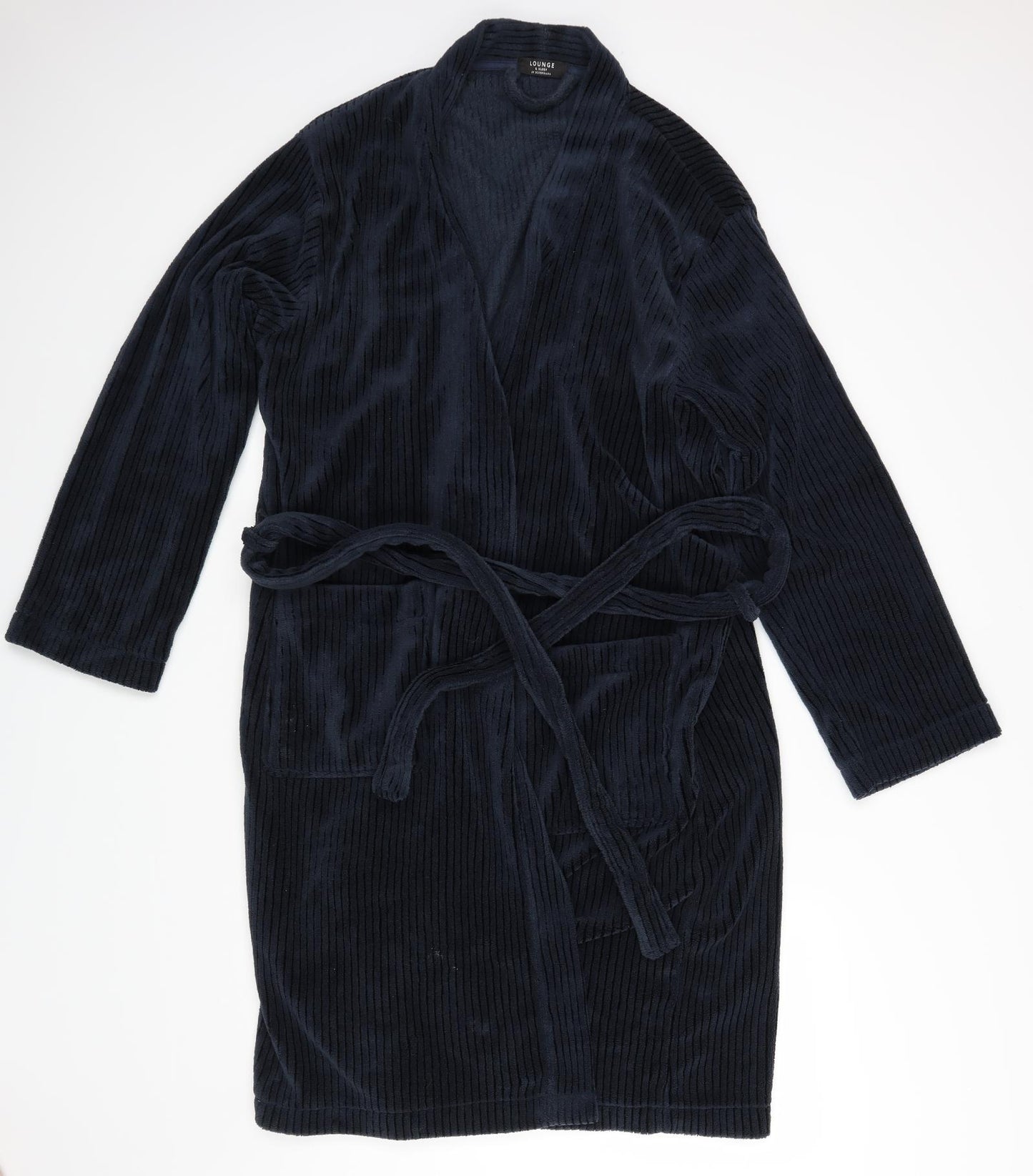 Lounge and Sleepwear Mens Blue Striped   Robe Size L