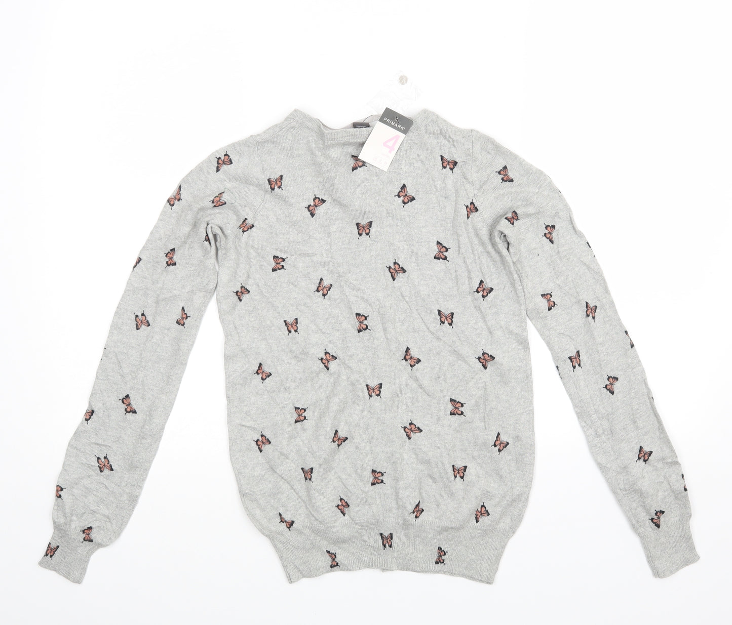 Primark Womens Grey Animal Print  Basic Blouse Size 6