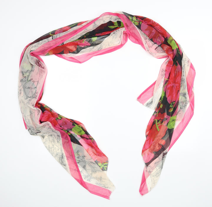 Preworn Womens Pink Floral   Scarf