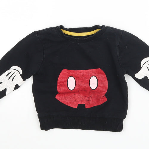 Primark Disney Baby Black   Pullover Jumper Size 9-12 Months  - MICKEY MOUSE