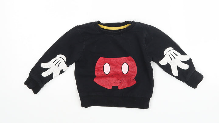 Primark Disney Baby Black   Pullover Jumper Size 9-12 Months  - MICKEY MOUSE