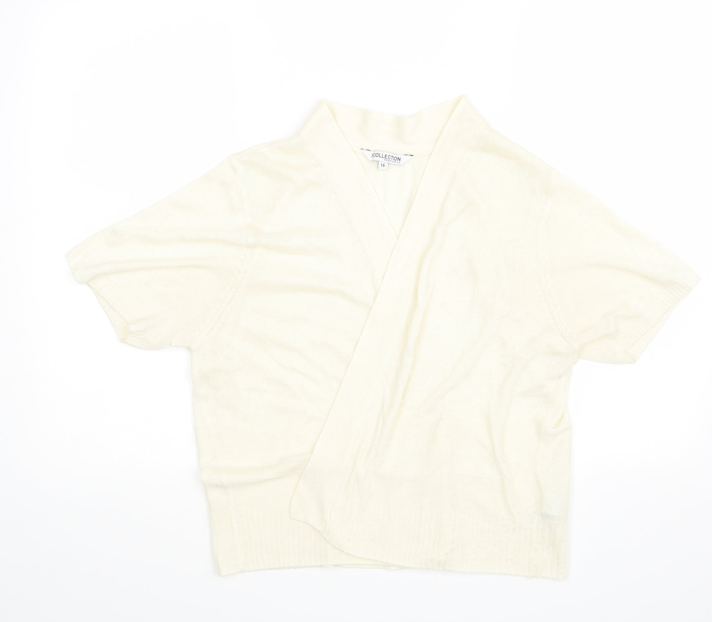 Debenhams Womens White   Wrap Blouse Size 16