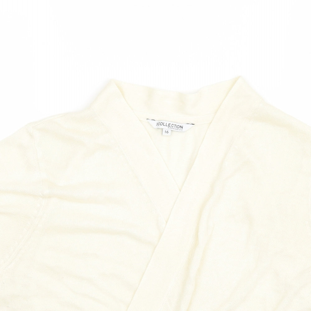 Debenhams Womens White   Wrap Blouse Size 16