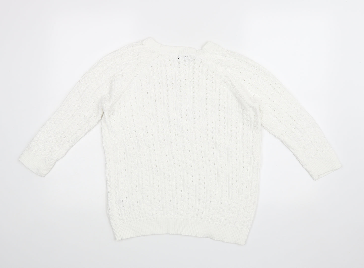 Papaya Womens White   Pullover Jumper Size M