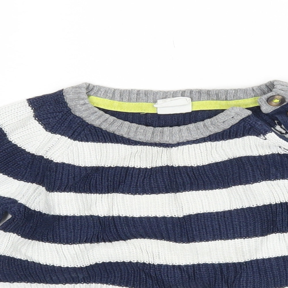 H&M Baby Blue Striped  Pullover Jumper Size 9-12 Months