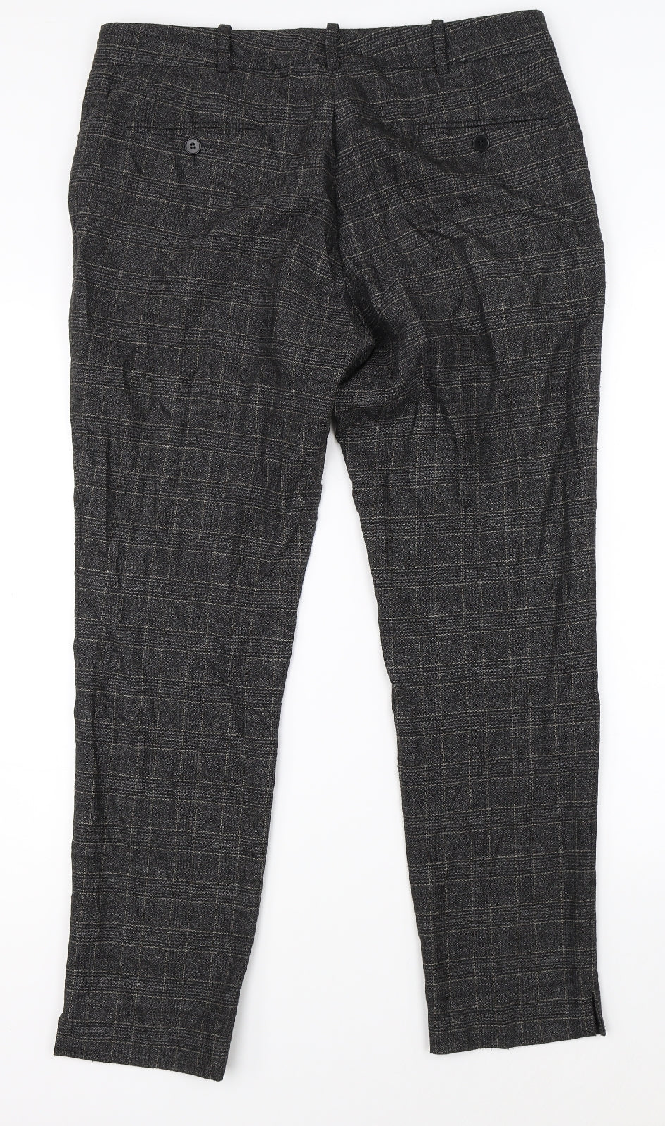 Jigsaw Womens Black Check  Trousers  Size 14 L28 in