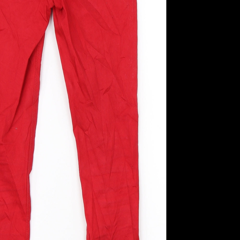 Preworn Boys Red   Straight Jeans Size 12 Years