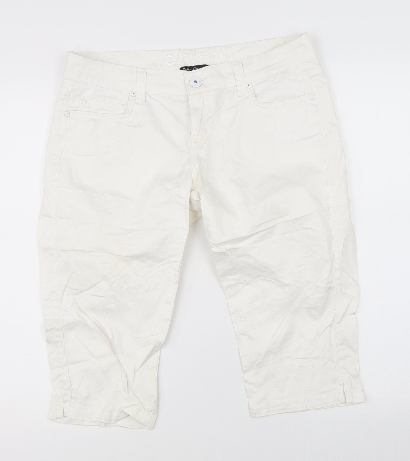COTTON CLUB Mens White   Chino Shorts Size 40