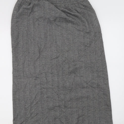 WEEKENDERS Womens Grey Herringbone  A-Line Skirt Size M
