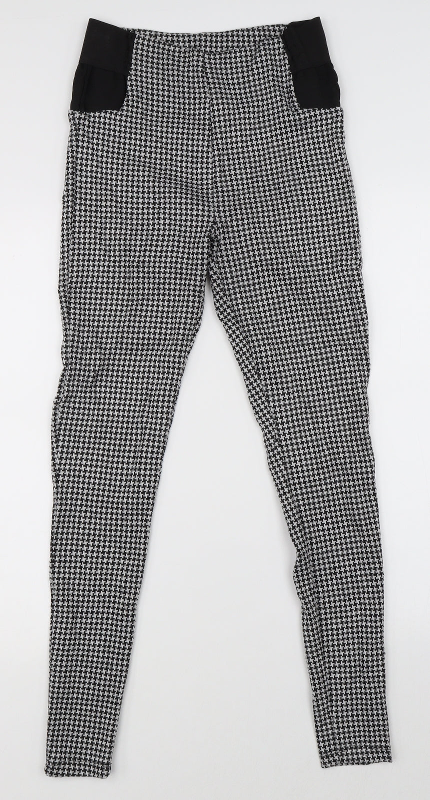 F&F Womens White Houndstooth  Trousers  Size 8 L28 in
