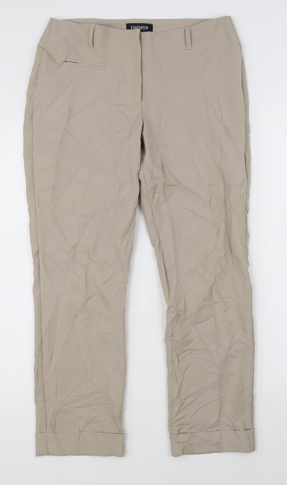 Papaya Womens Beige   Dress Pants Trousers Size 10 L20 in