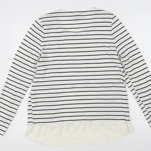 Atmosphere Womens White Striped  Pullover Jumper Size 12