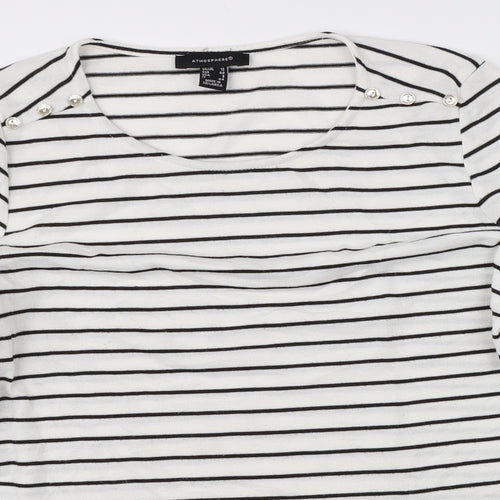 Atmosphere Womens White Striped  Pullover Jumper Size 12