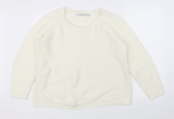 EWM Womens White Pullover Jumper Size L
