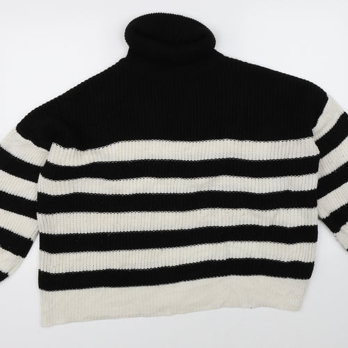 New Look Womens Black Striped  Pullover Jumper Size S