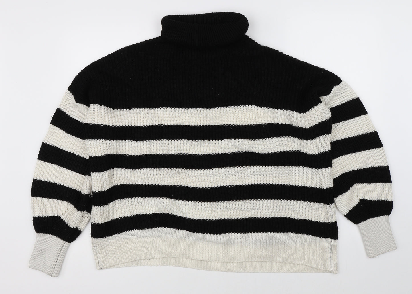 New Look Womens Black Striped  Pullover Jumper Size S