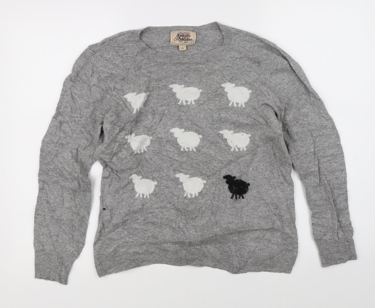 Arabella & Addison Womens Grey   Pullover Jumper Size XL