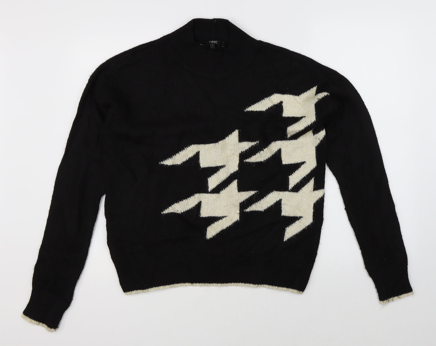 NEXT Mens Black Houndstooth  Pullover Jumper Size S