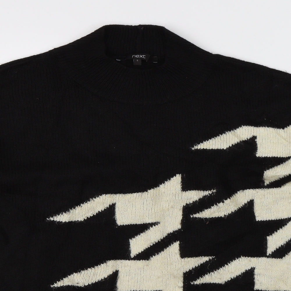 NEXT Mens Black Houndstooth  Pullover Jumper Size S