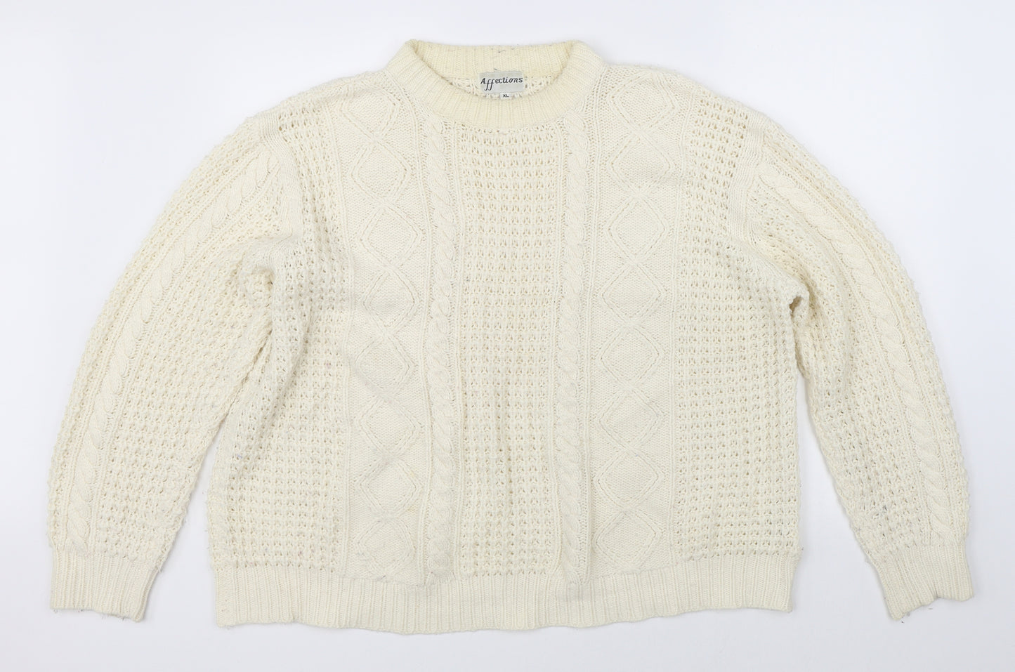 Affections Womens Beige  Knit Pullover Jumper Size XL