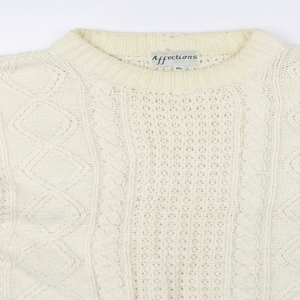 Affections Womens Beige  Knit Pullover Jumper Size XL