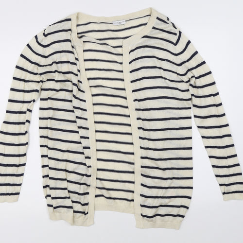 Jaqueline de Yong Womens Beige Striped  Cardigan Jumper Size XS