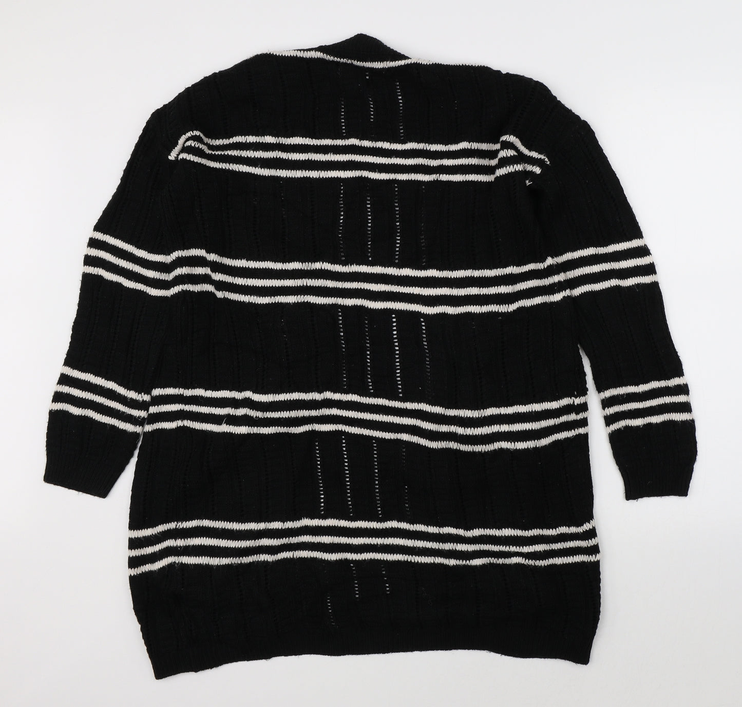 Papaya Womens Black Striped  Cardigan Jumper Size M