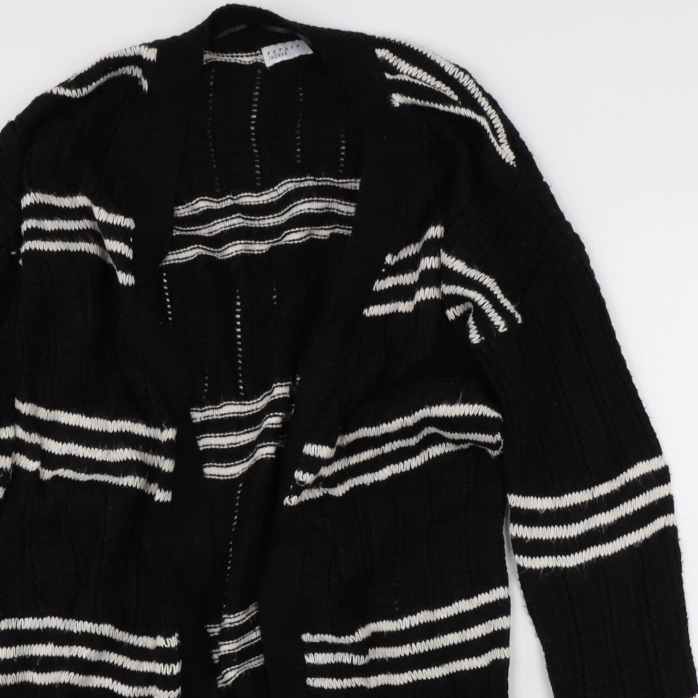Papaya Womens Black Striped  Cardigan Jumper Size M