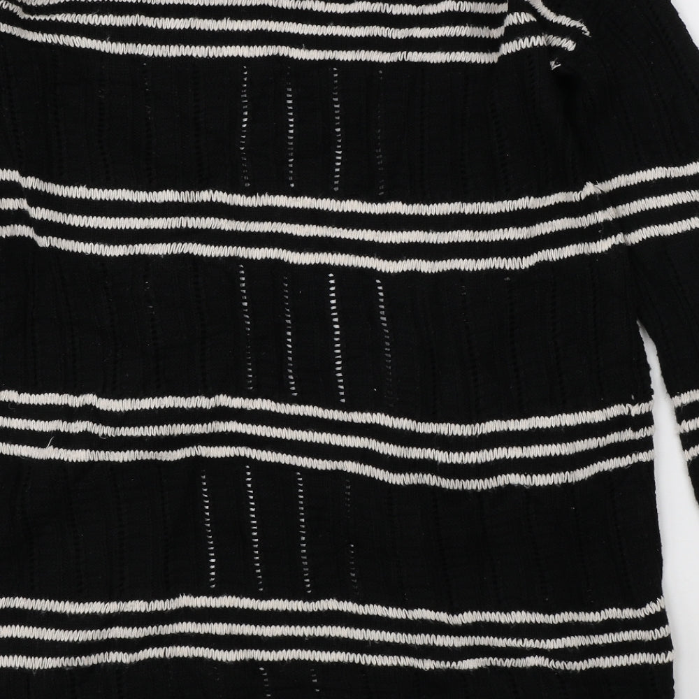 Papaya Womens Black Striped  Cardigan Jumper Size M
