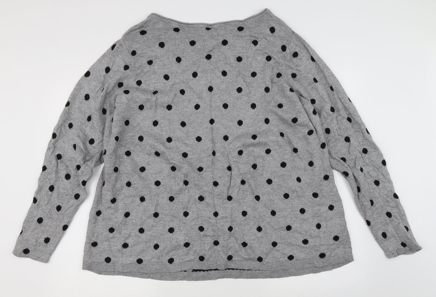 H&M Womens Grey Polka Dot  Pullover Jumper Size 3XL